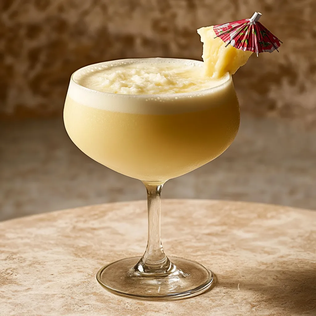Una cocktail con frullato e frutta.