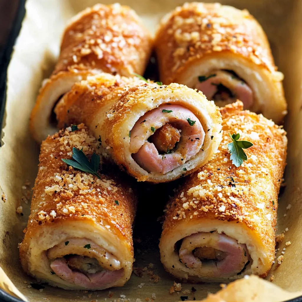 Involtini di carne fritta con il contorno.