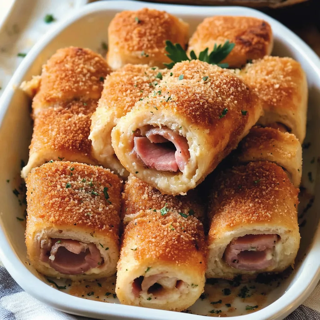 Involtini dorati con verdure.