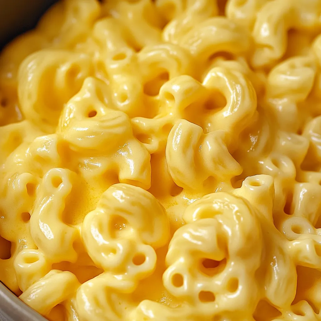 A bowl of macaroni and cheese.