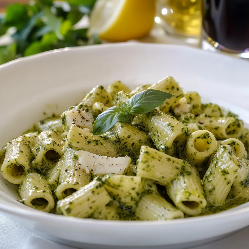 Piatti di pasta con verdure e olio.
