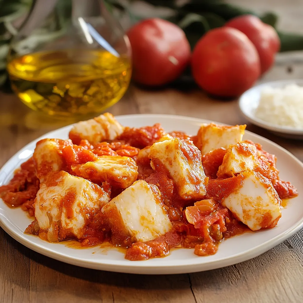 Una tavolata con un piatto di carne e pomodori.