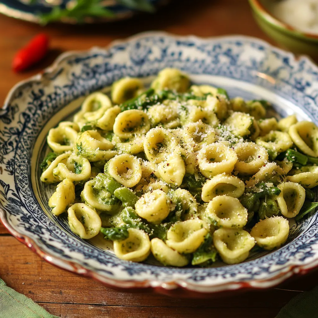 Piatti di pasta con verdure e formaggio.