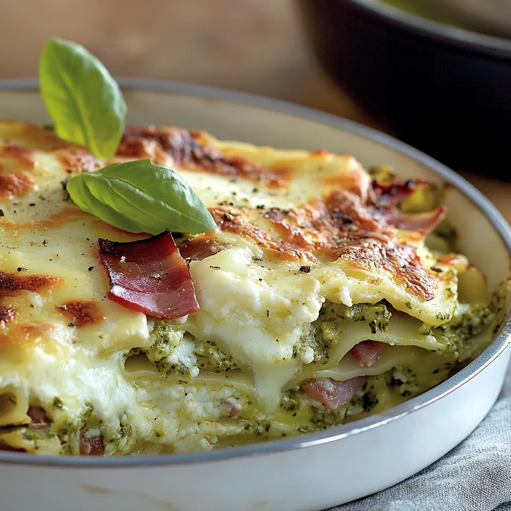 Piatto di lasagna con verdure.