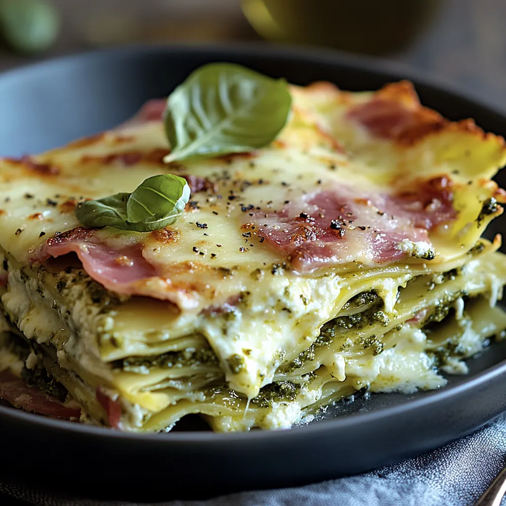 Un piatto di lasagna con verdure.