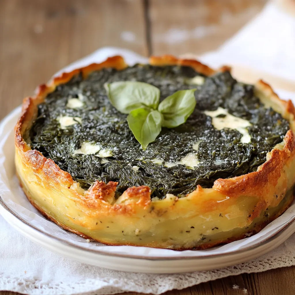 Un piatto di tartaruga con foglie di basilico.