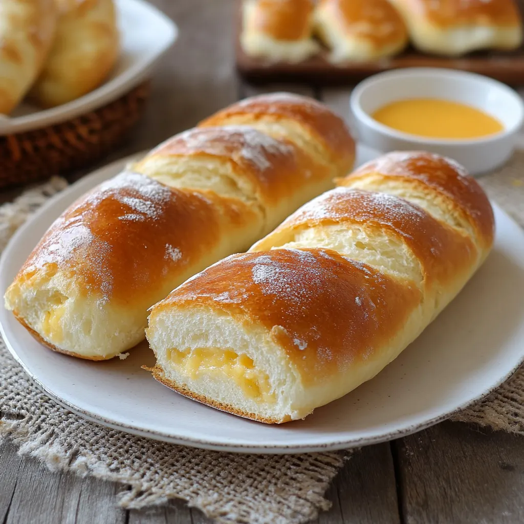 Due baguette con polvere di zucchero.