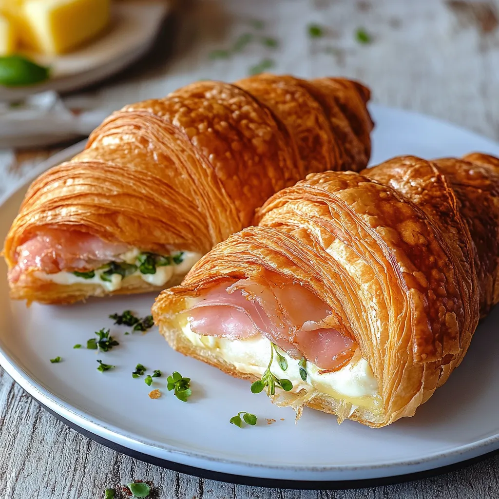 Due croissant con salmone e patate.