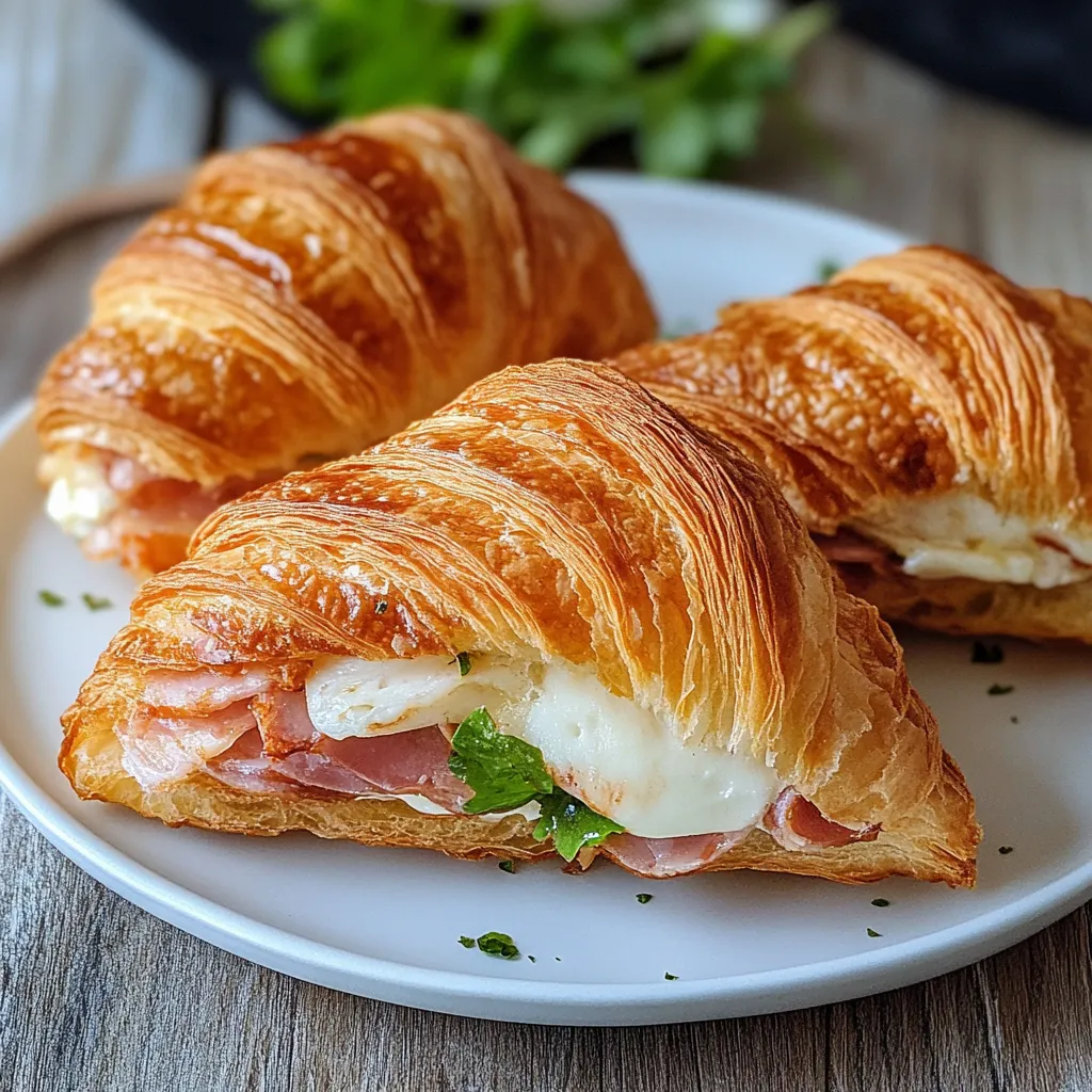 Due croissant con ingredienti interni.