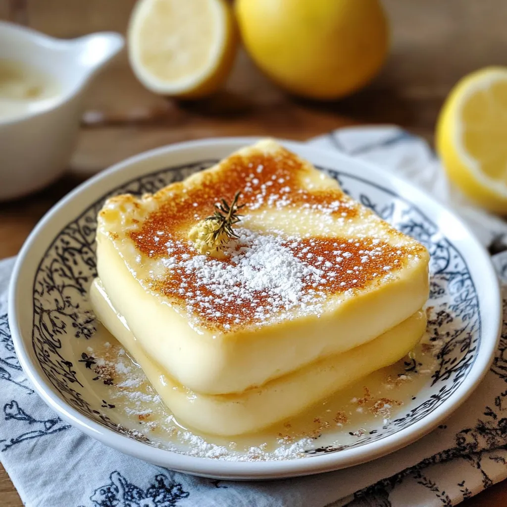 Una tavolata con un dolce a base di crema e zucchero.