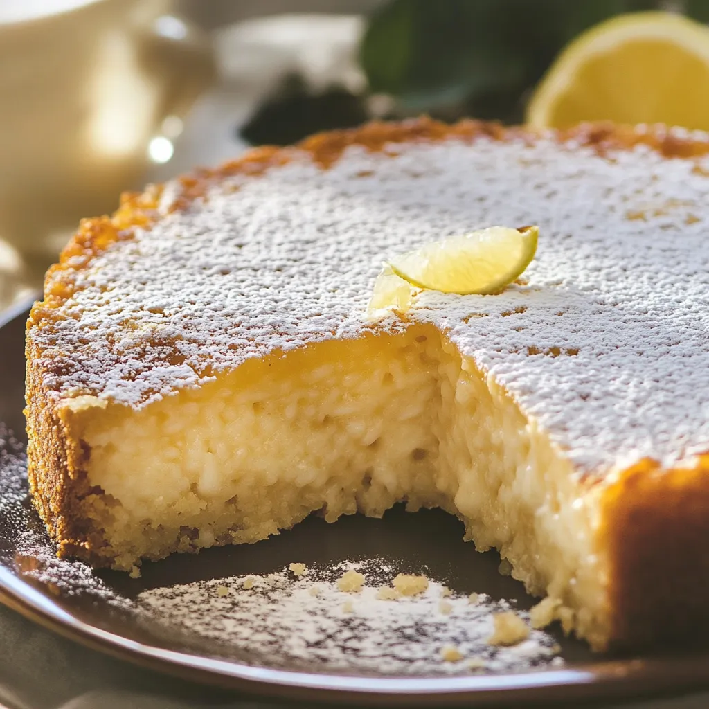 Una torta con frullato di limone.