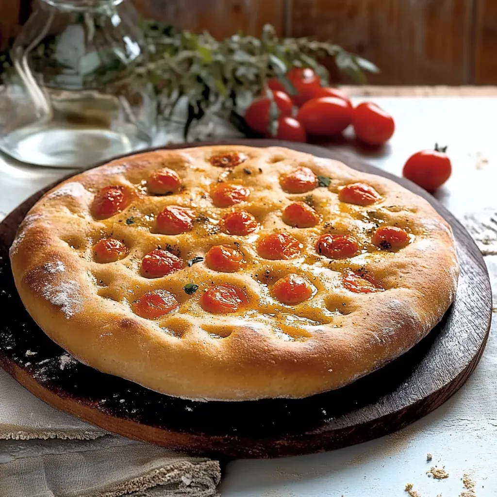 Pizza con pomodori e basilico.