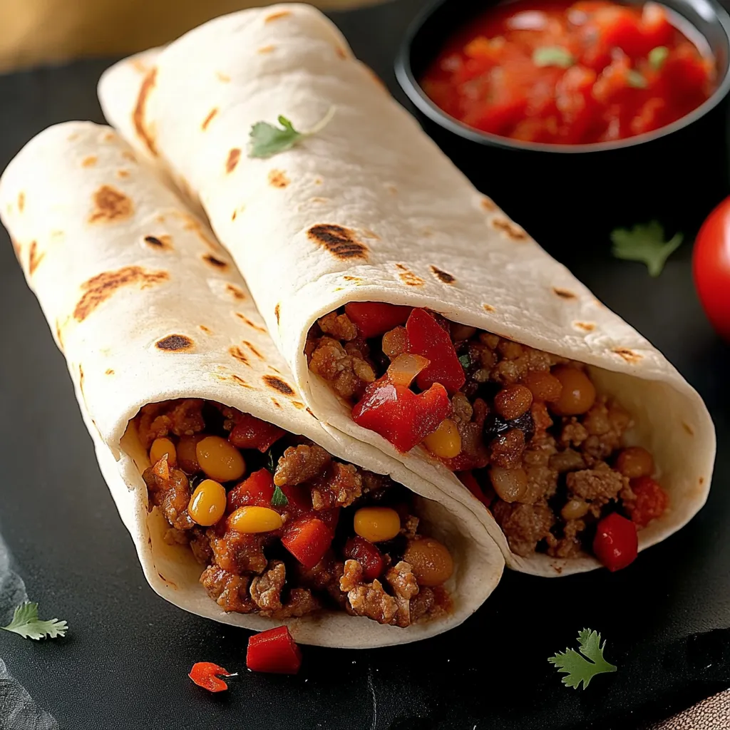 Due involtini ripieni di carne e verdure.
