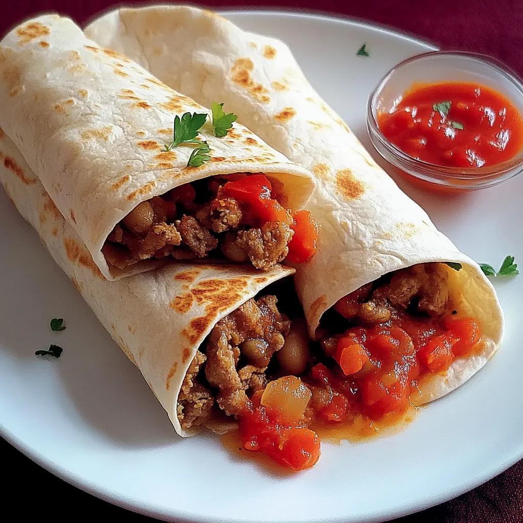 Involtini ripieni con carne e verdure colorati.
