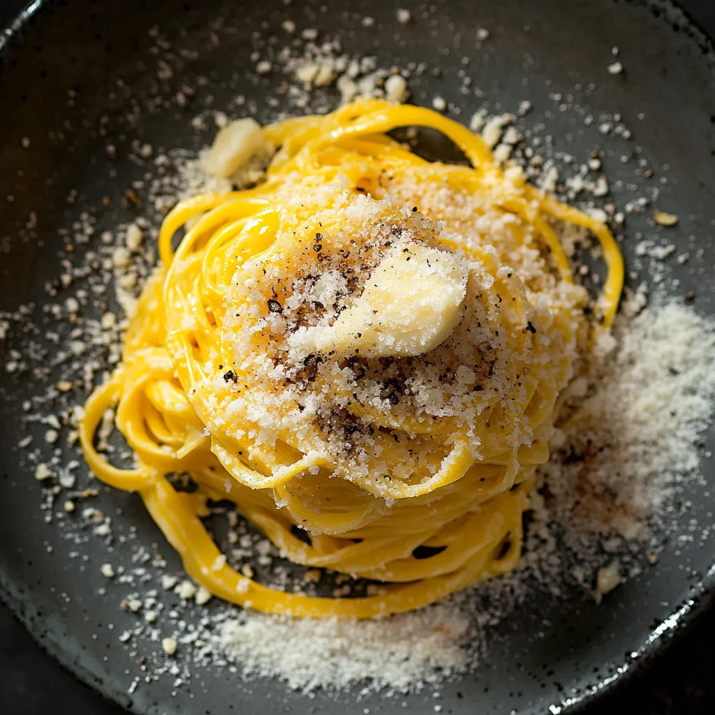 Penne con parmigiano e noce.
