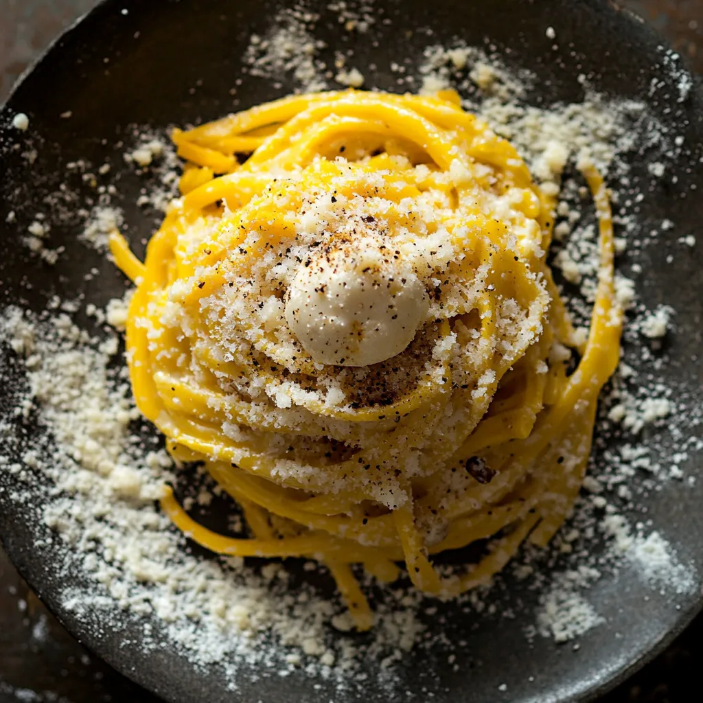 Una ciotola con spaghetti e formaggio.