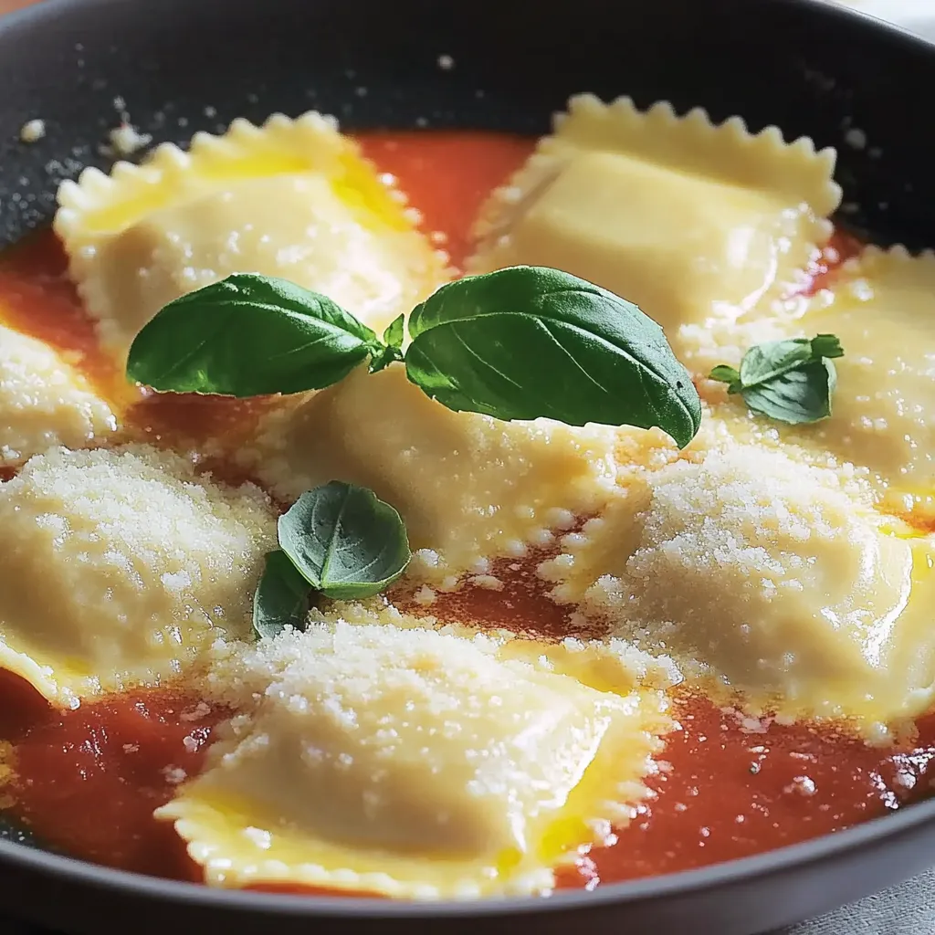 Penne con basilico in una pentola.