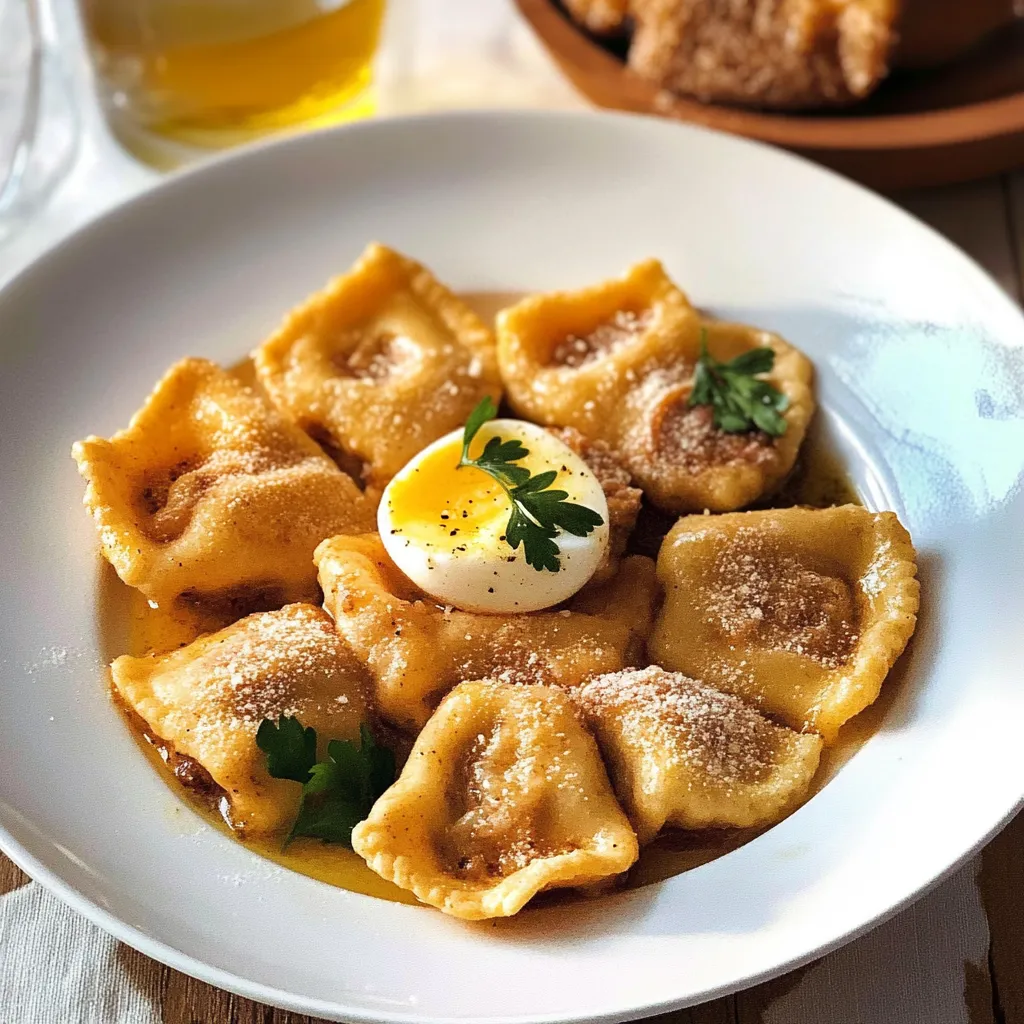 Piatti di pasta con uova e spezie.