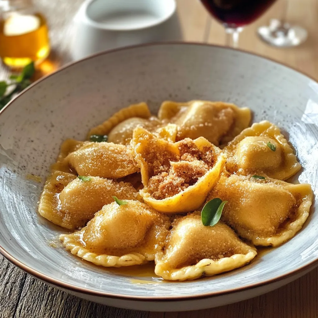 Pasta con sugo e erbe.