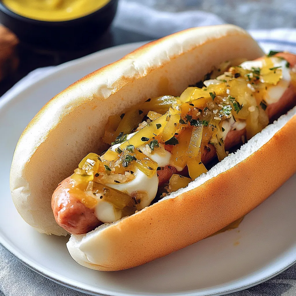 Hot dog con ketchup e peperoncino.