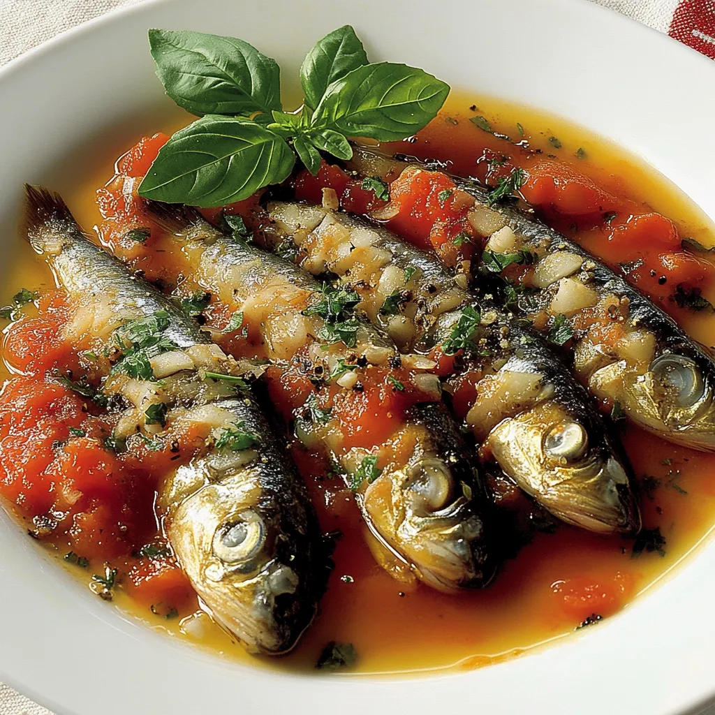 Piatti di pesce con basilico.
