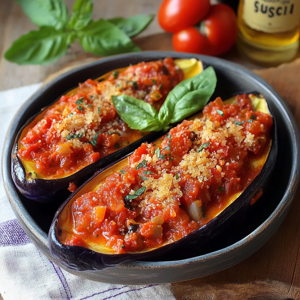 Due zucchini con salsa di basilico.