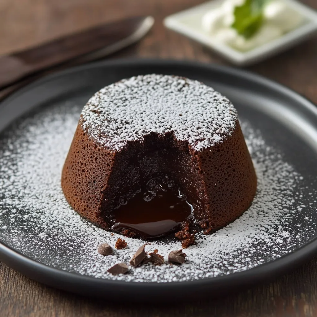 Un dolce con crema e chocolate.