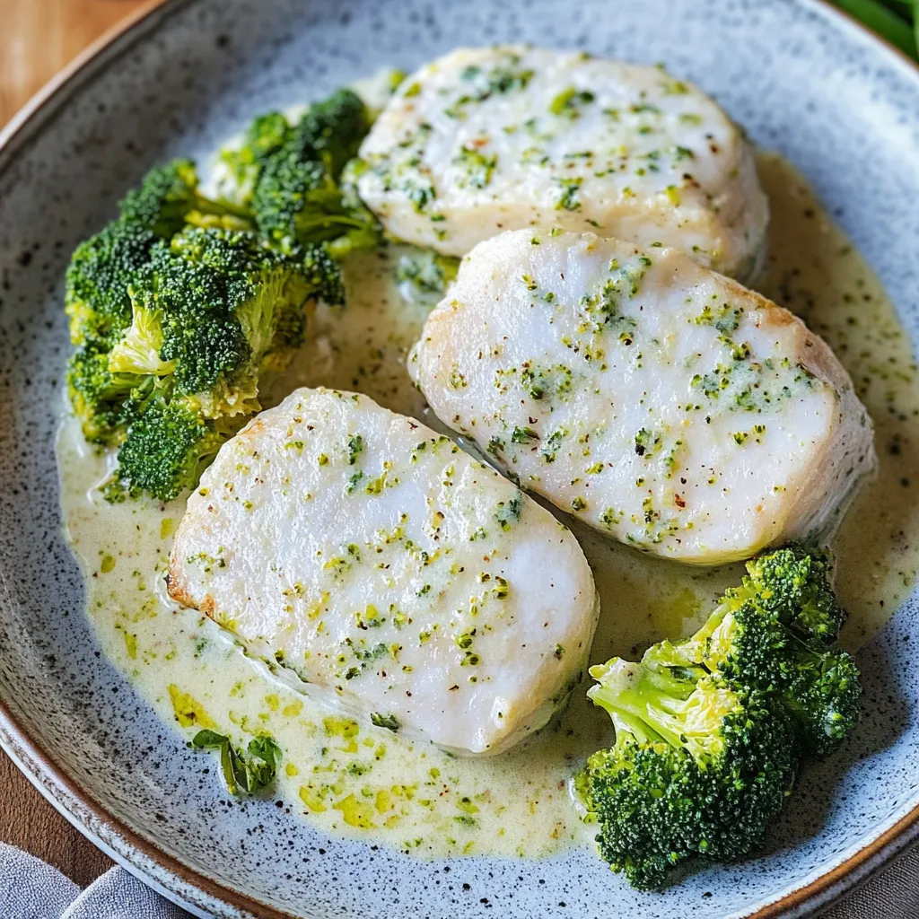 Piatti di pesce con broccoli.
