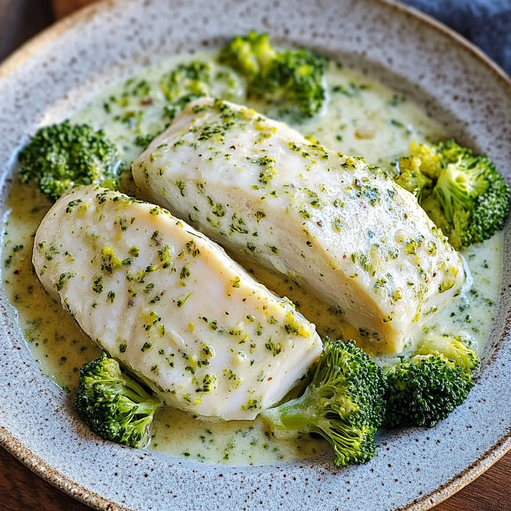 Piatti di pesce con broccoli.