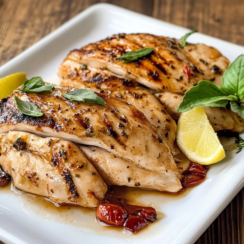 Piatti di pollo con erbe e limone.