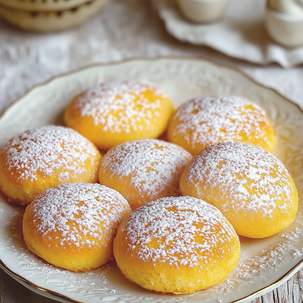 Un piatto con 8 biscotti dolci con polvere di zucchero.