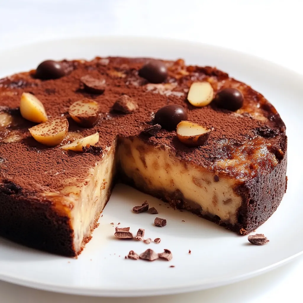 Una torta con cioccolato e noci.