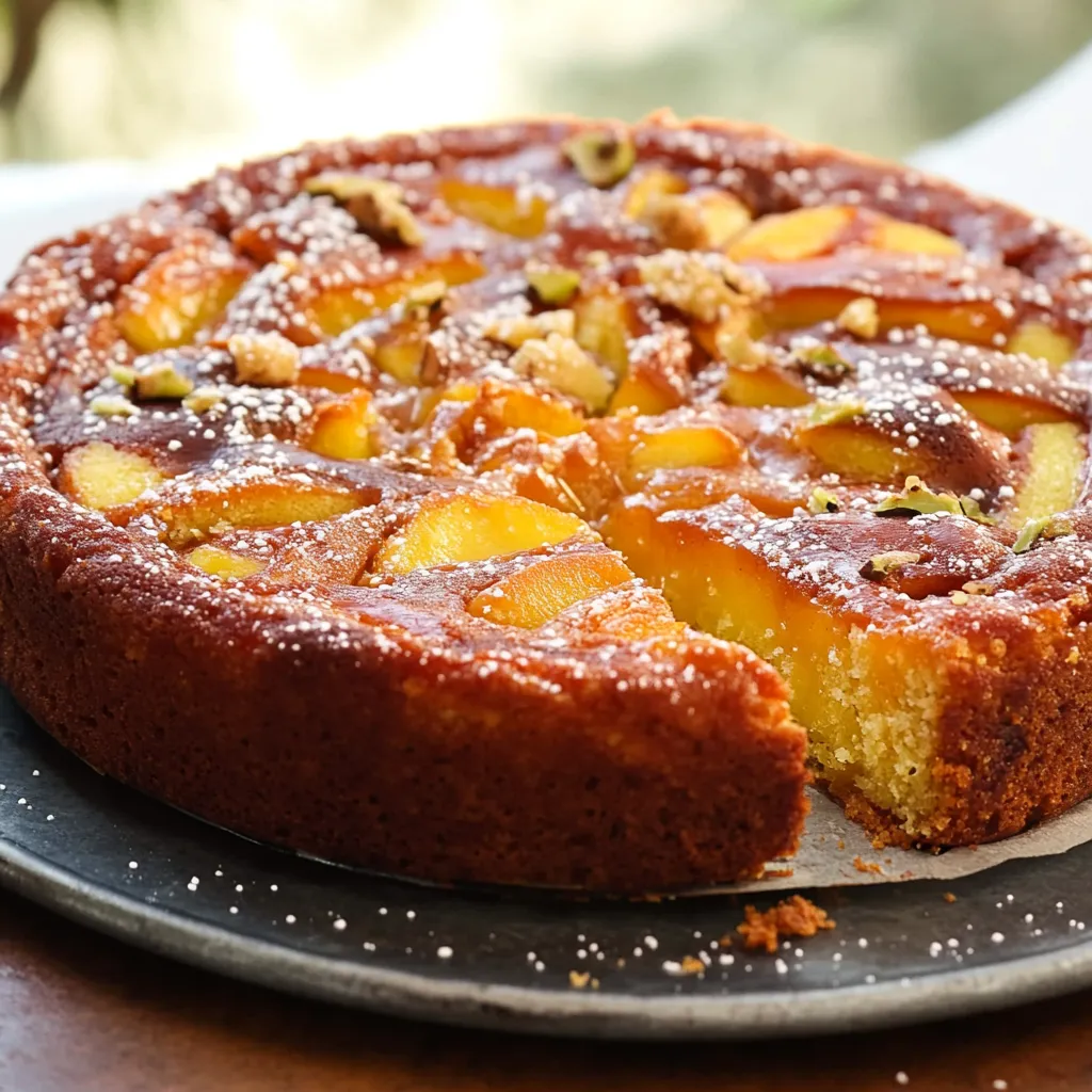 Una torta con frutta e noci.