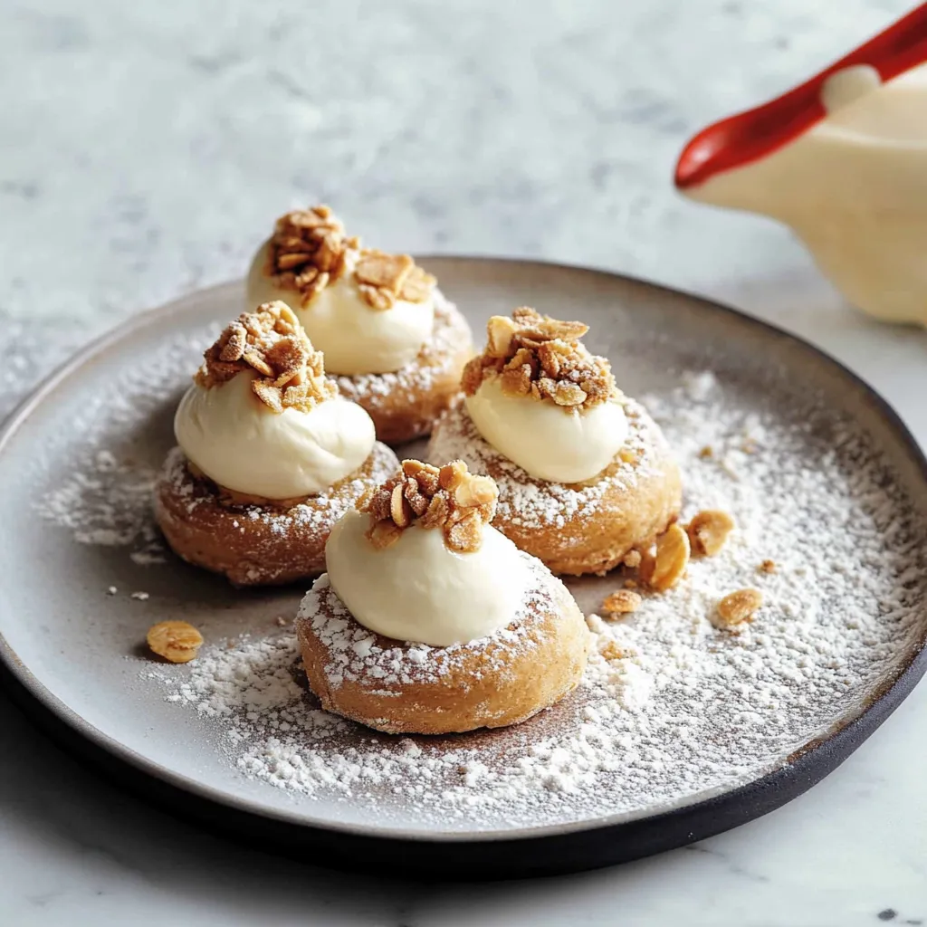 Piatti con crema e nocciole.