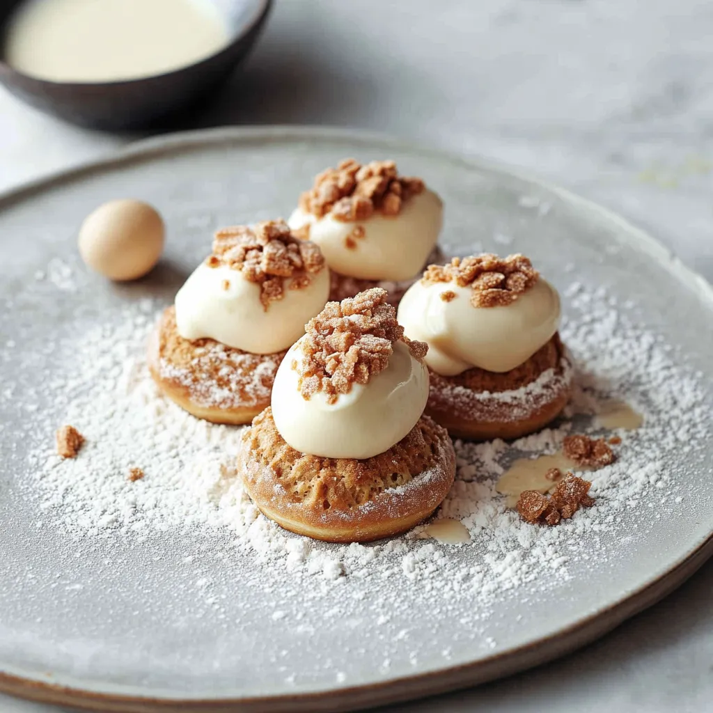Piatti con crema e grano di zucchero.