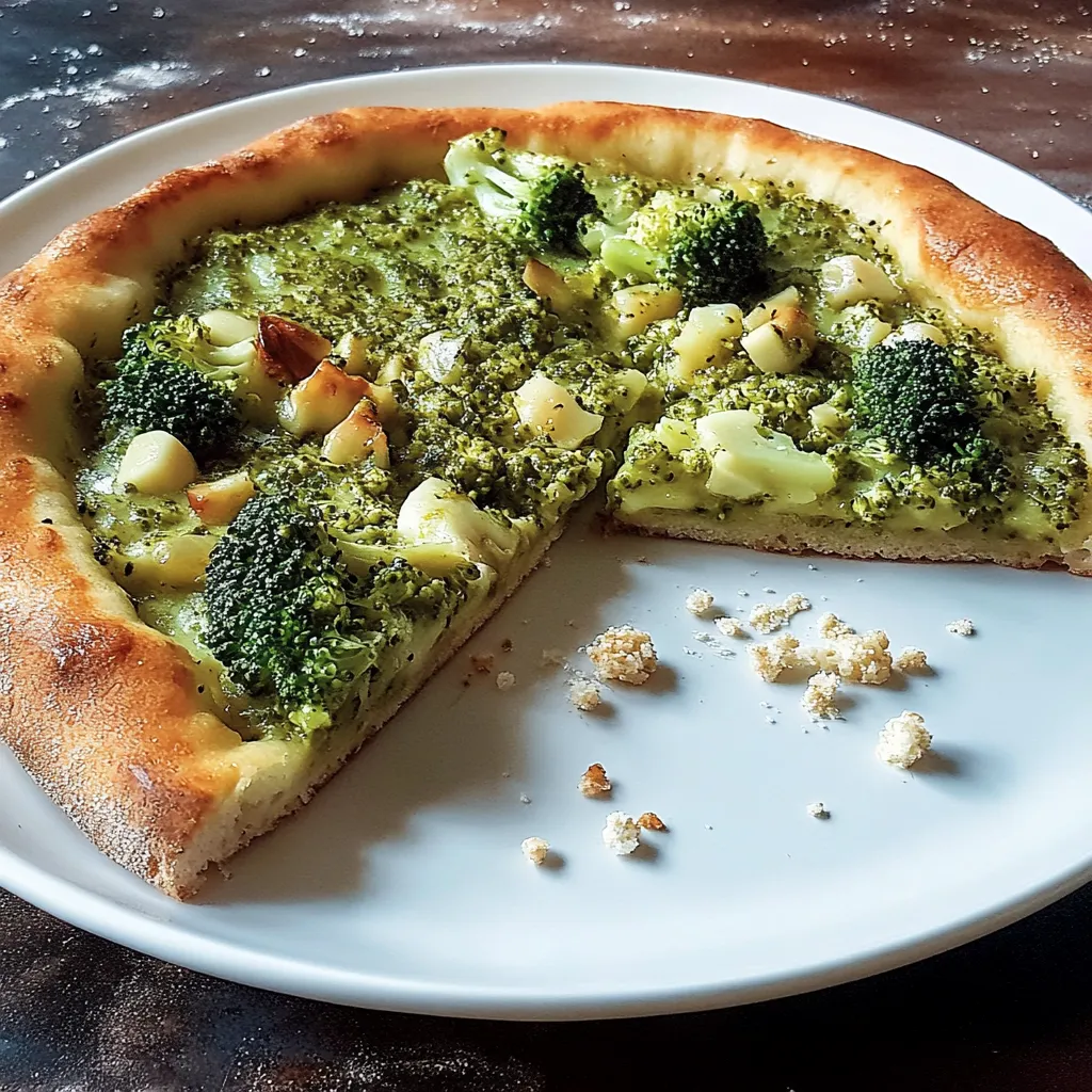 Una pizza con verdure e noci.