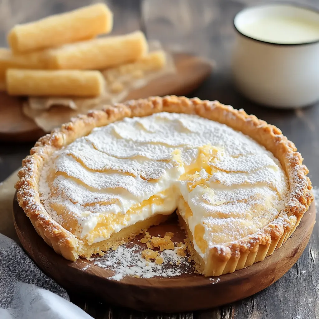 Torta con crema e frullato di latte.