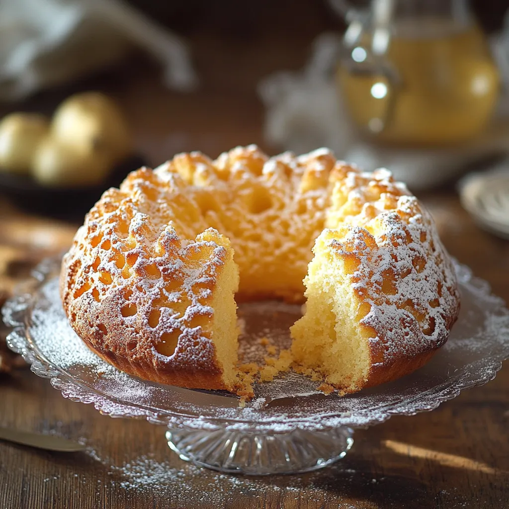 Una torta con frullato di limone.