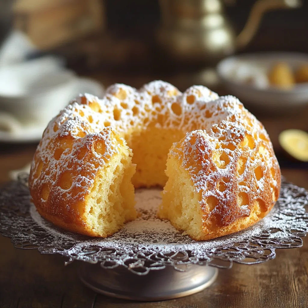 Un cake con la crema sul fondo.