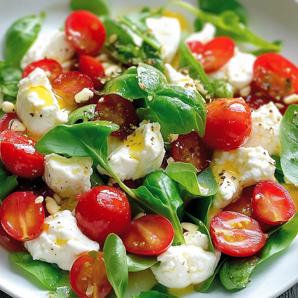 Una tavolata con una salata di pomodori e basilico.