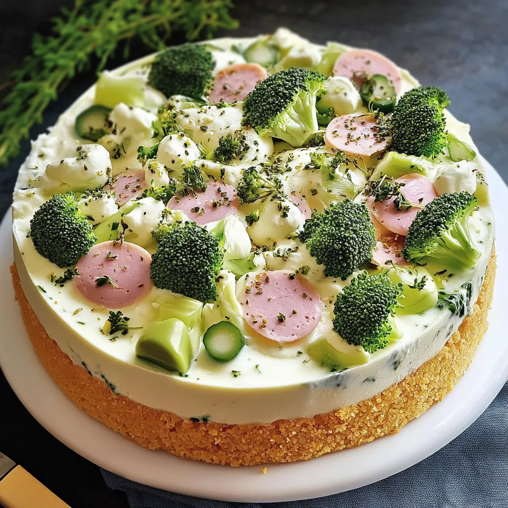 Un cake con verdure e prosciutto.