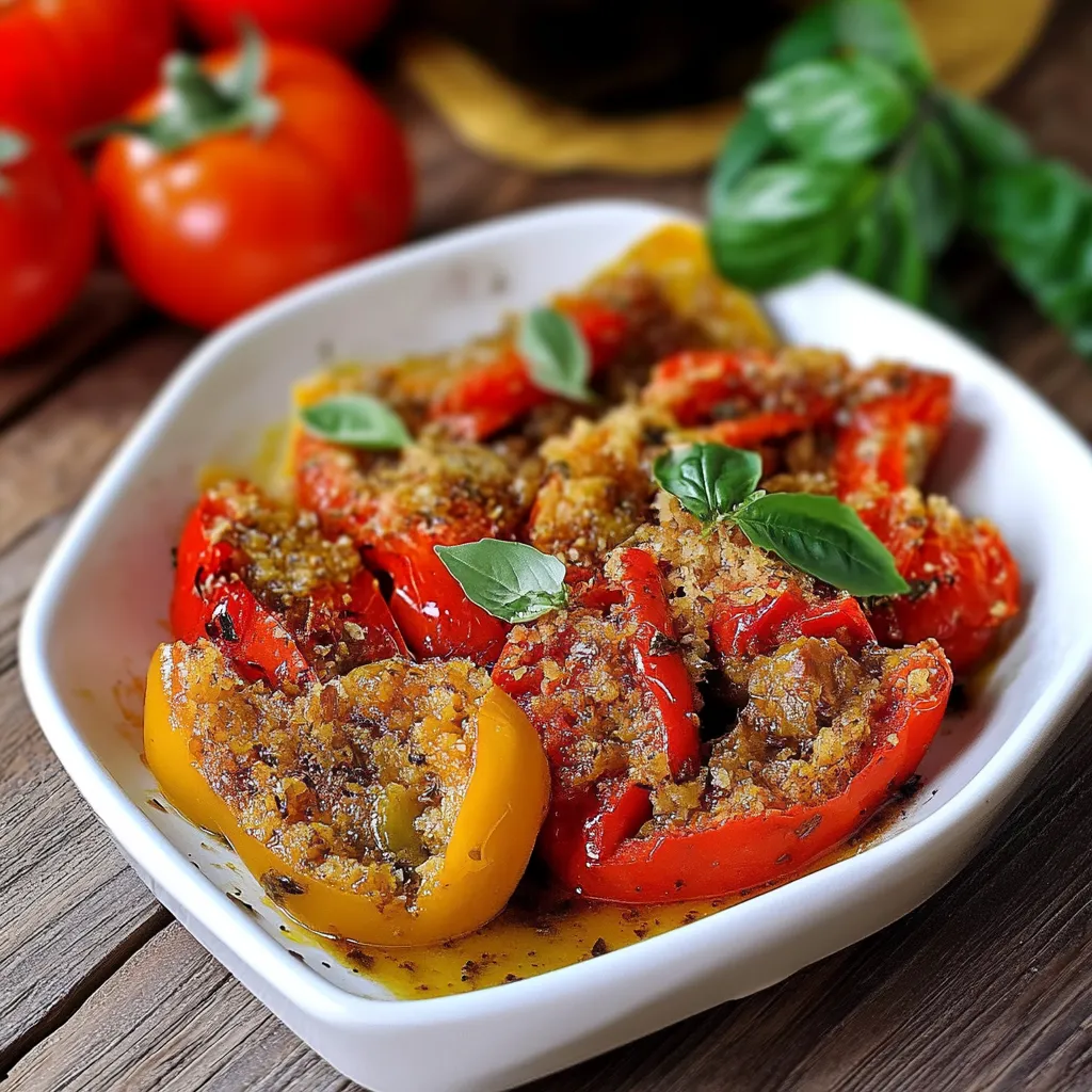 Una tazza con pomodori e basilico.
