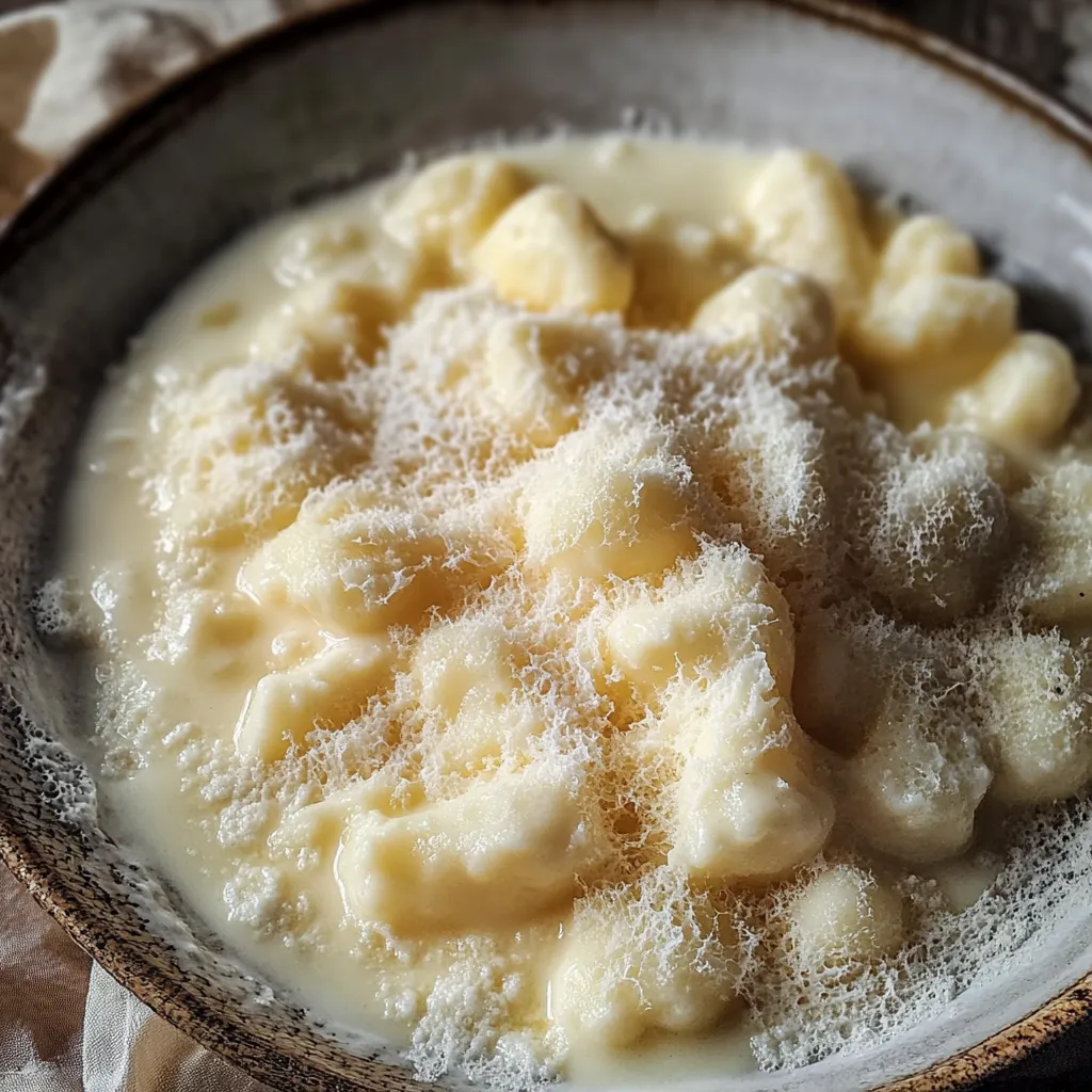 Una ciotola con pasta e parmigiano.