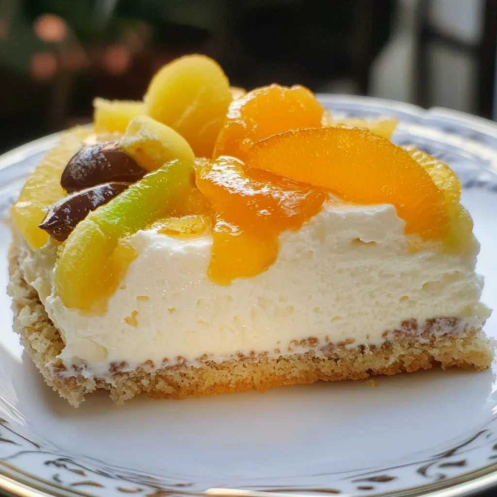 Una torta con frutta e crema.