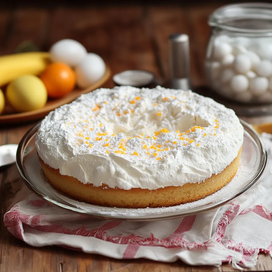 Torta con crema e frutta.