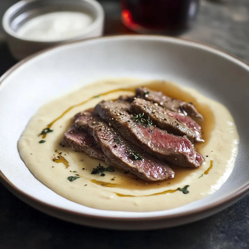 Piatti di carne con salsa bianca.