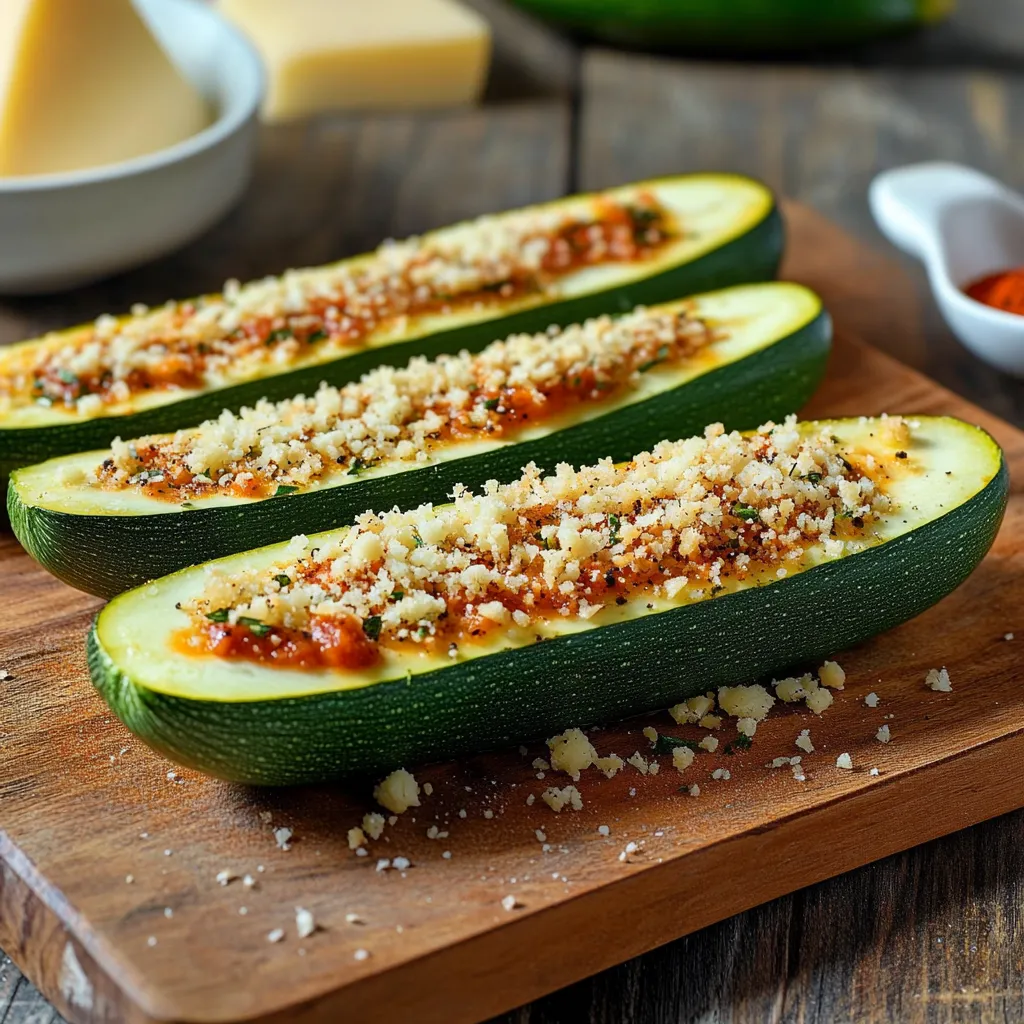 Zucchine farcite con ricotta e spinaci.
