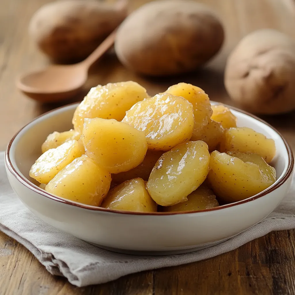 Ciotola di patate glassate.