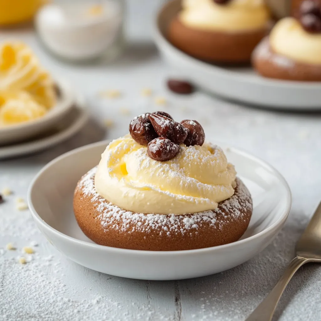 Un dolce con frutta e crema.