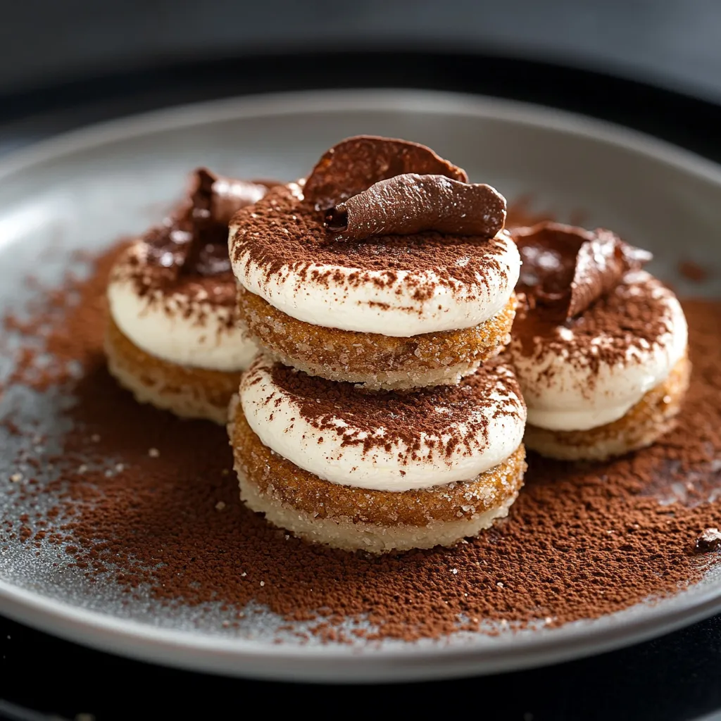 Dolcetti guarniti con crema e cacao.
